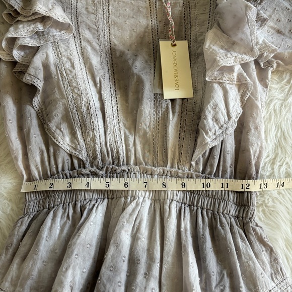 NWT LoveShackFancy Natasha Dress Washed Denim Hand Dye XS - Picture 11 of 14